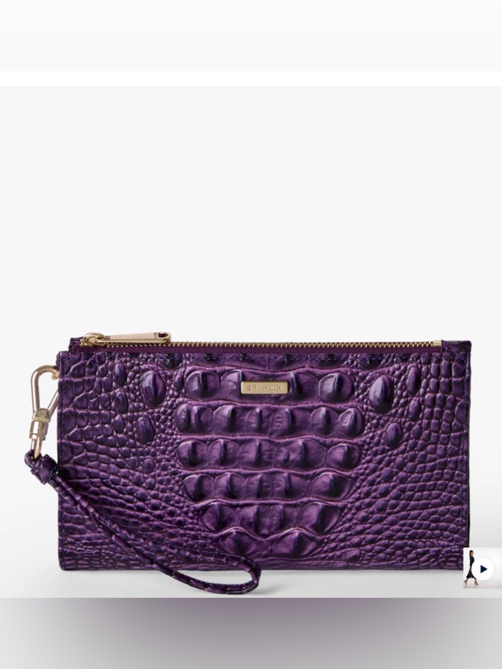 NWT - Brahmin Daisy Wristlet in Heroic Purple w/dustbag & registration card - Picture 9 of 12